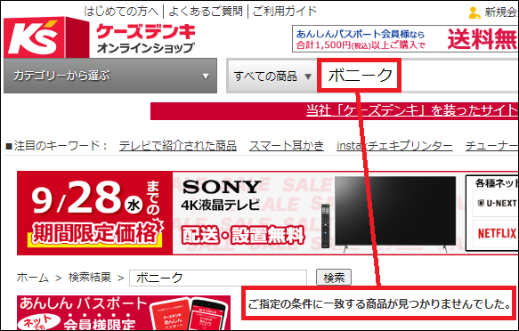ボニーク ケーズデンキ